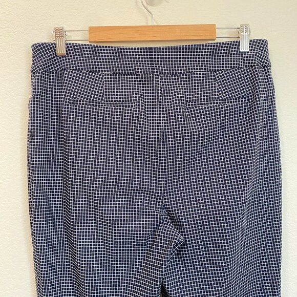 Chico's Brigitte Pull-On Slim Ankle Pants Navy White Plaid Check 12 - Picture 4 of 8